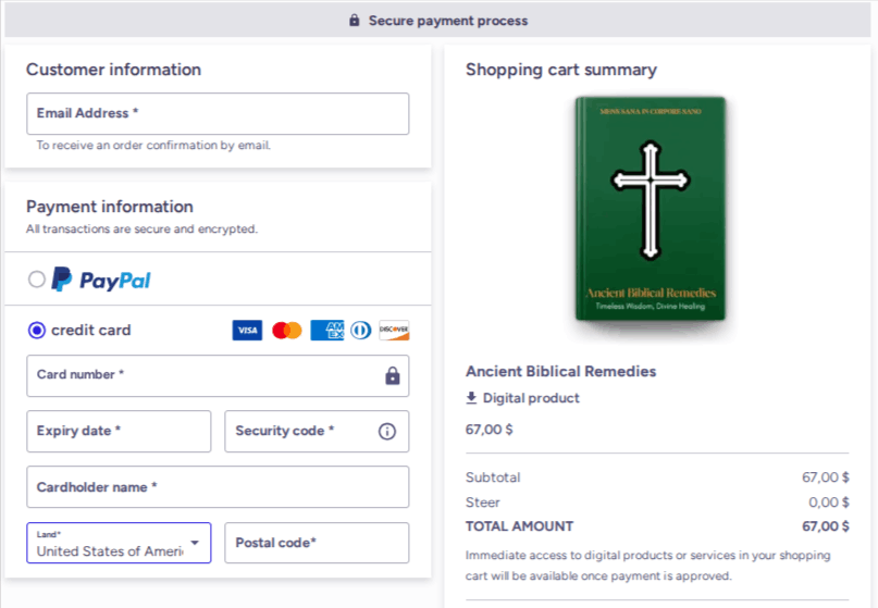 Ancient Biblical Remedies Official Checkout